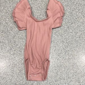 Pink baby leotard with ruffles (never worn)
